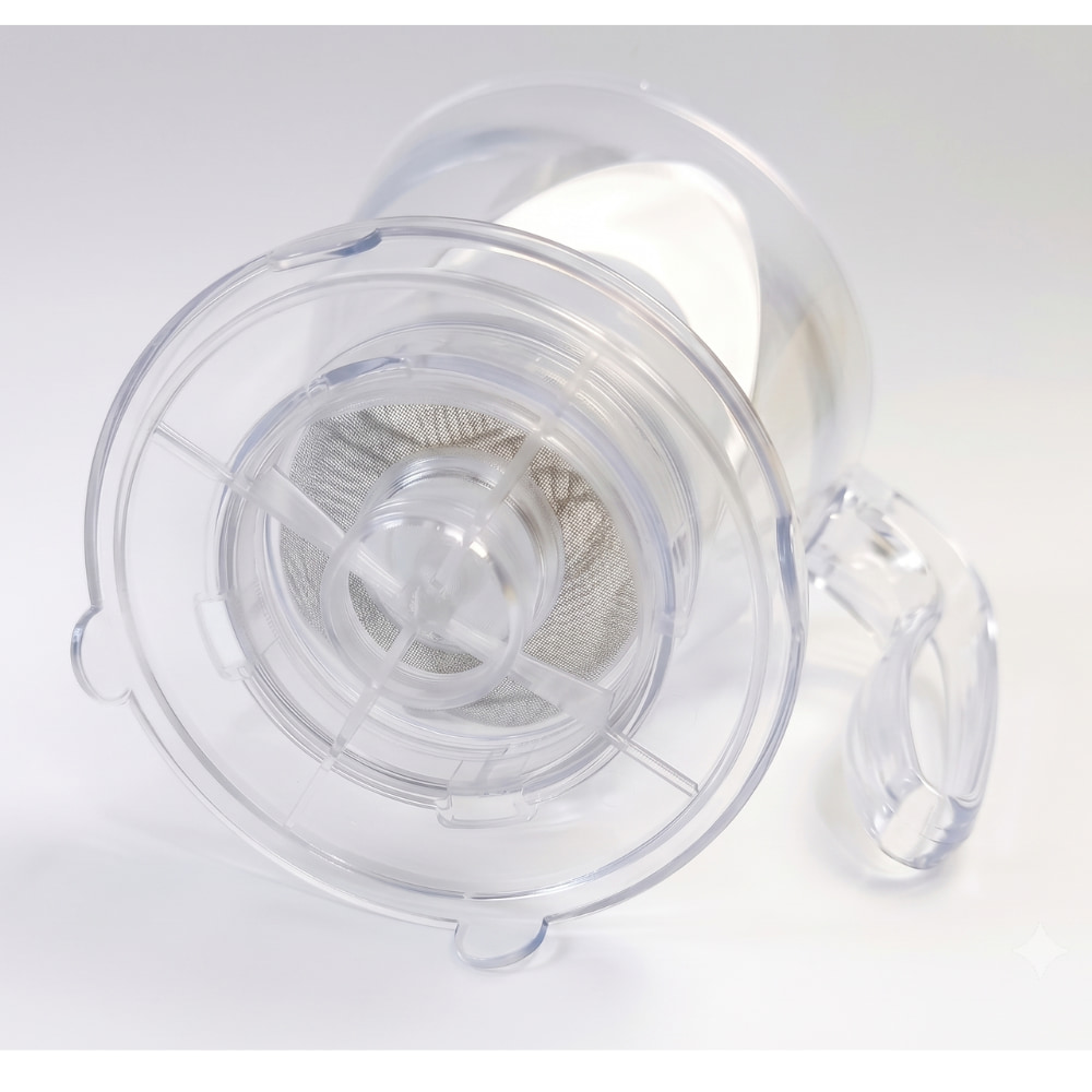 Infusor de hierbas 600ml con sistema de liberación inferior, vista de abajo - Sorbo perú